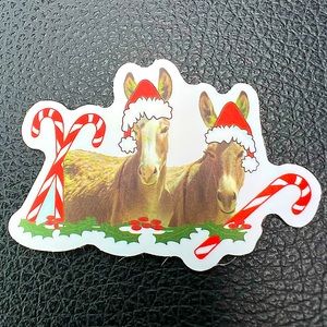 Donkey JackAss Rustic Christmas Farmhouse Ranch Horse Pony Animal Lover Sticker